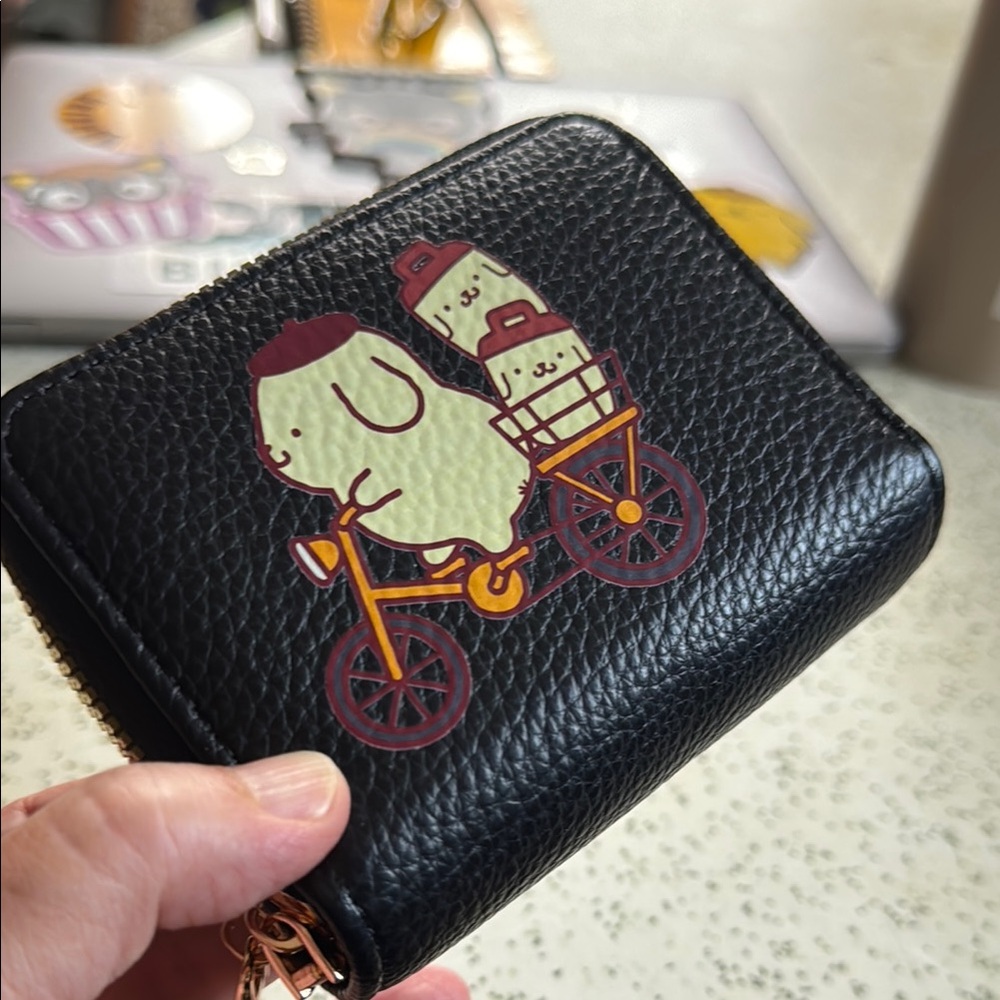 Black zippered organizer  with Pompompurin Design